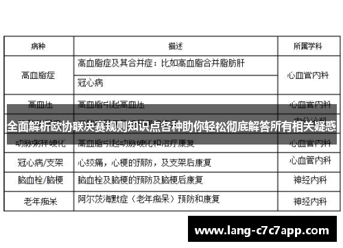 全面解析欧协联决赛规则知识点各种助你轻松彻底解答所有相关疑惑