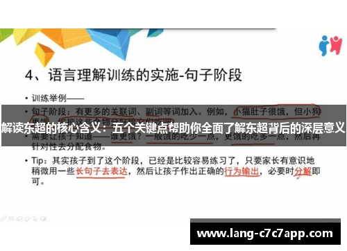 解读东超的核心含义：五个关键点帮助你全面了解东超背后的深层意义